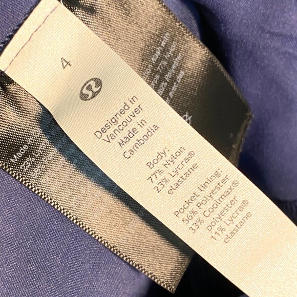 Lululemon Womens High-Rise navy Blue Shorts Size 4 RN106259 stretch tie dye - Picture 3 of 10